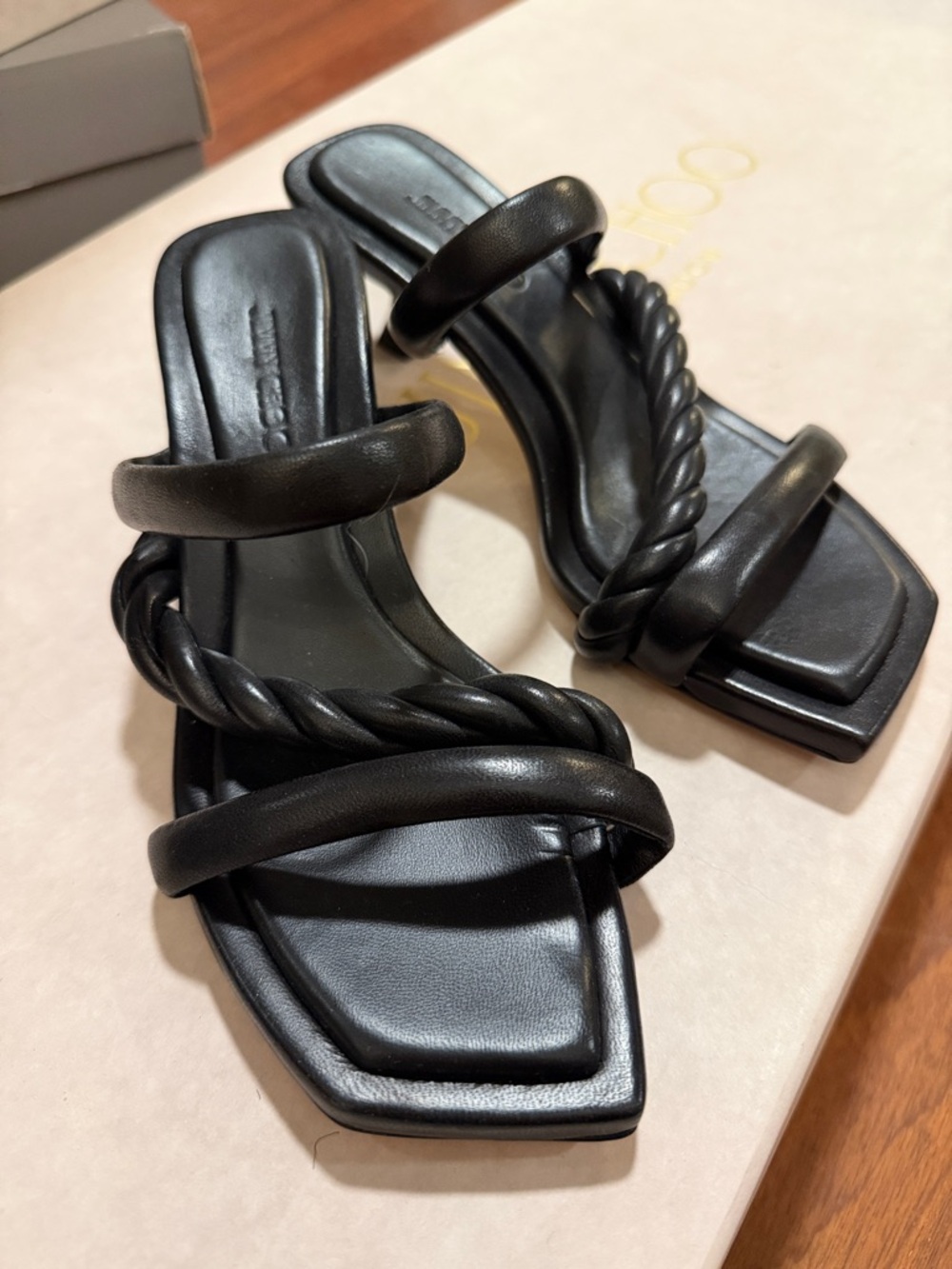 Jimmy CHOO Diosa 50 Black Leather Sandals